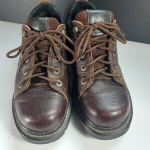 Cat Shoes Walking Work Mens 8 Womens 9.5 Brown Leather Ankle Height Oil Resist